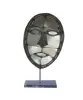 Product image 4 of the product “Small Mask on stand - Modell 2, 53cm height, sculpture from upcyceled oil barrel. ”